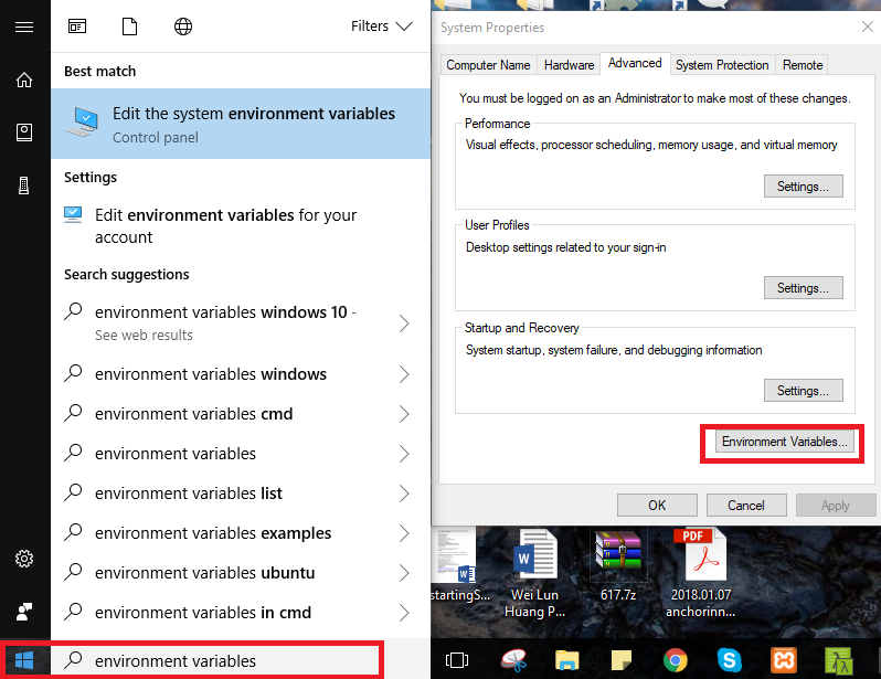 environment variables